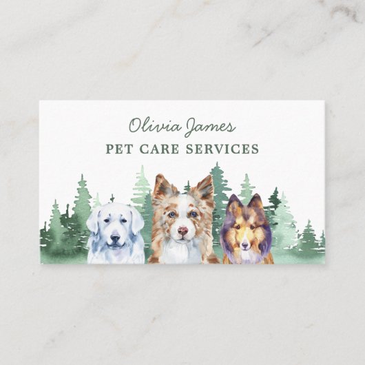 Carte de visite de soins pour animaux de compagnie (Devant)