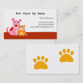 Carte de visite de soins pour animaux domestiques (Devant / Derrière)
