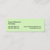Carte de visite de soins pour animaux domestiques (Dos)