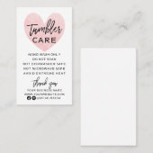 Carte de visite de soins pour tondeuse rose et noi (Devant / Derrière)