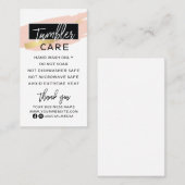 Carte de visite de soins Tumbler moderne (Devant / Derrière)