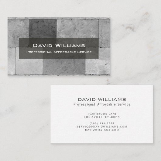 Carte de visite de sol professionnel et de chaudiè (Devant / Derrière)