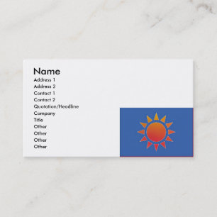 Carte de visite de soleil orange rouge