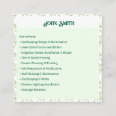 Carte de visite de solutions de jardinage et de pa (Dos)