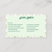 Carte de visite de solutions de jardinage et de pa (Dos)