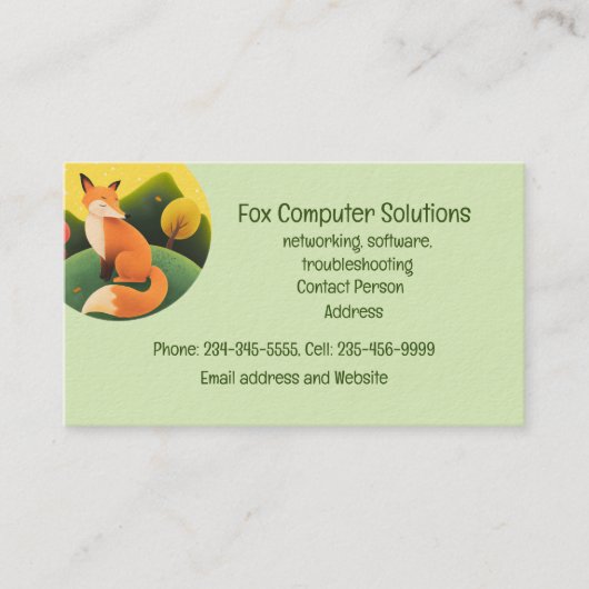 Carte de visite de solutions informatiques Fox per (Devant)