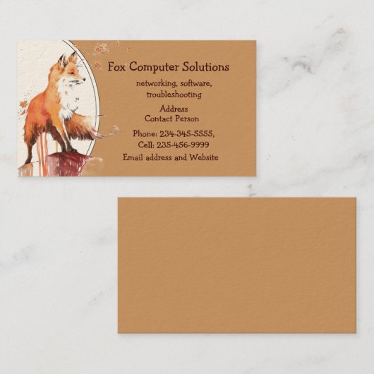 Carte de visite de solutions informatiques Fox per (Devant / Derrière)