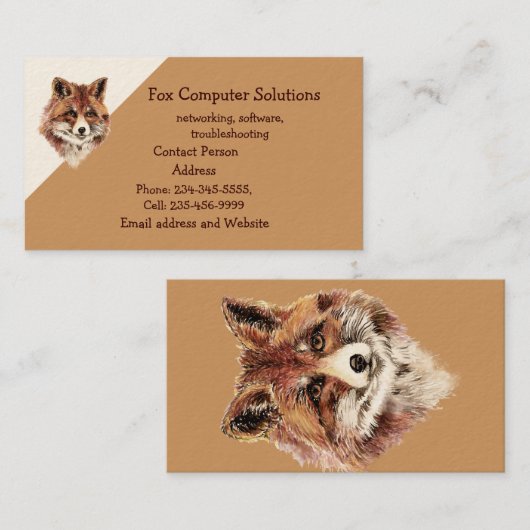 Carte de visite de solutions informatiques Fox per (Devant / Derrière)