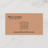 Carte de visite de sophistication radiante, latte (Dos)