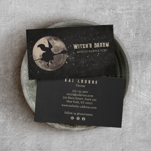 Carte de visite de sorcière Halloween