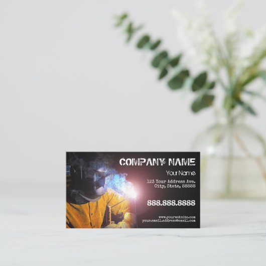 Carte de visite de soudure à bâche (Debout devant)