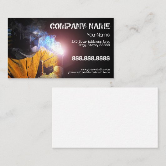 Carte de visite de soudure à bâche (Devant / Derrière)