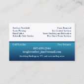 Carte de visite de soufflage de neige (Dos)