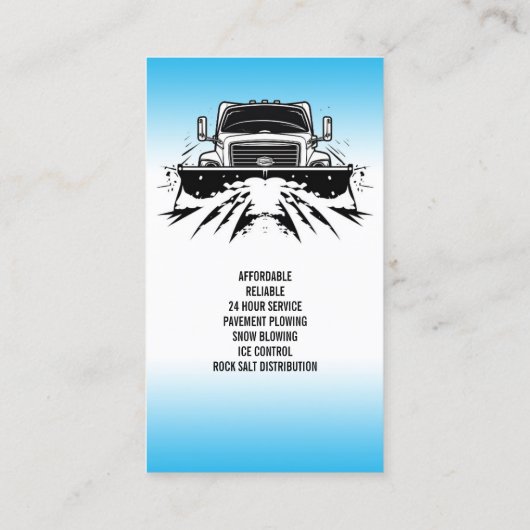 Carte de visite de soufflage de neige (Dos)