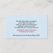 Carte de visite de soufflage de neige (Dos)