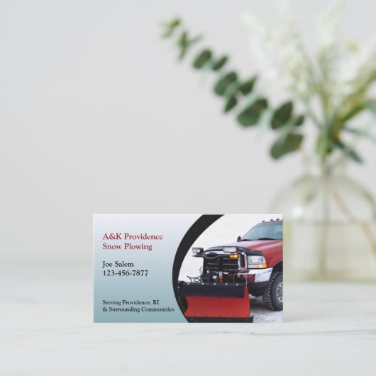 Carte de visite de soufflage de neige (Debout devant)