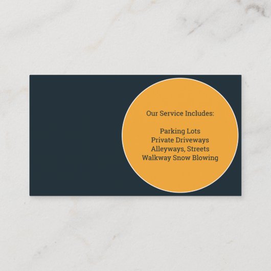 Carte de visite de soufflage de neige (Dos)