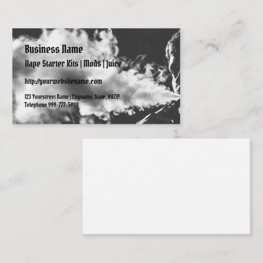 Carte de visite de soufflement de nuage de Vape (Devant / Derrière)