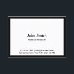 Carte de visite de spécialiste des questions polit<br><div class="desc">Carte de visite de spécialiste des sciences politiques à la frontière noire.</div>