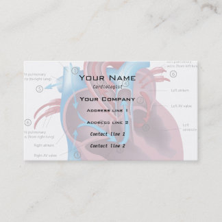 Carte de visite de spécialiste en coeur