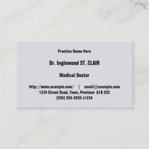 Carte de visite de spécialiste Médicale neutre