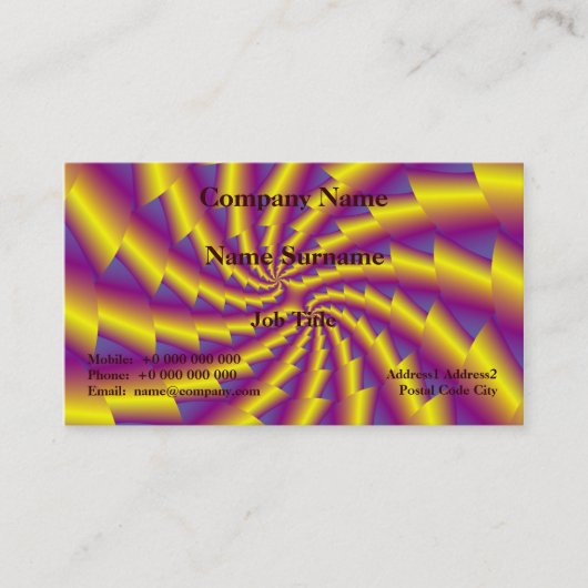 Carte de visite de spirale de printemps d'or (Devant)