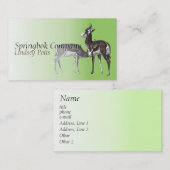 Carte de visite de springbok (Devant / Derrière)
