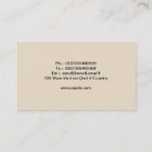 carte de visite de squelette d'aviron (Dos)