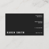 Carte de visite de startup de technologie sombre f (Dos)