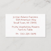 Carte de visite de Strawberry Garlands (Dos)