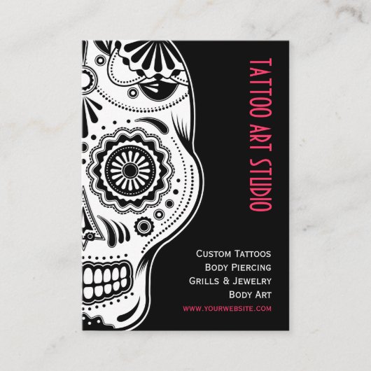Carte de visite de studio d'art de tatouage (Devant)