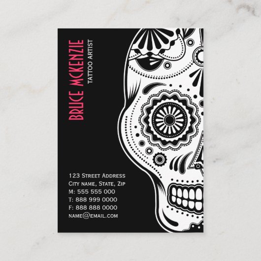 Carte de visite de studio d'art de tatouage (Dos)