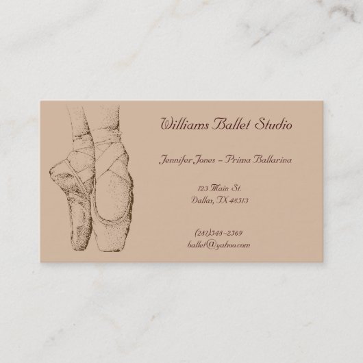 Carte de visite de studio de ballet (Devant)