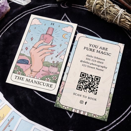 Carte de visite de Studio de Manucure Boho Tarot C
