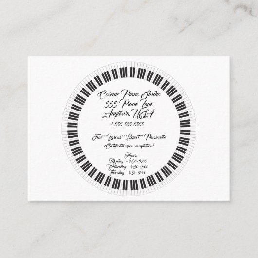 Carte de visite de studio de piano (Devant)