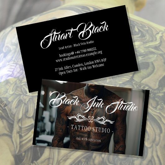 Carte de visite de studio de tatouage | Modèle mod