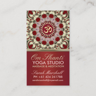 Carte de visite de studio de yoga de l'OM Shanti