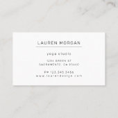 Carte de visite de studio de yoga moderne (Dos)