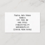 Carte de visite de studio d'instructeur d'arts mar (Dos)