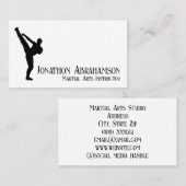 Carte de visite de studio d'instructeur d'arts mar (Devant / Derrière)