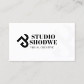 Carte de visite de studio moderne noir et blanc (Dos)