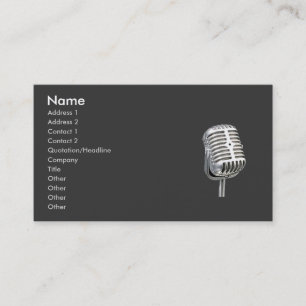 carte de visite de style ancien de microphone