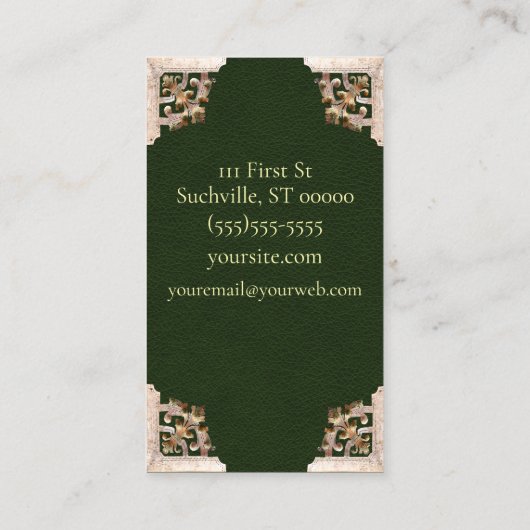 Carte de visite de style antique Renaissance (vert (Dos)