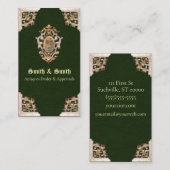 Carte de visite de style antique Renaissance (vert (Devant / Derrière)