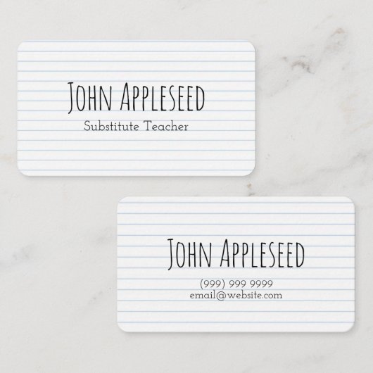 Carte de visite de style carnet (Devant / Derrière)