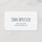 Carte de visite de style carnet (Dos)