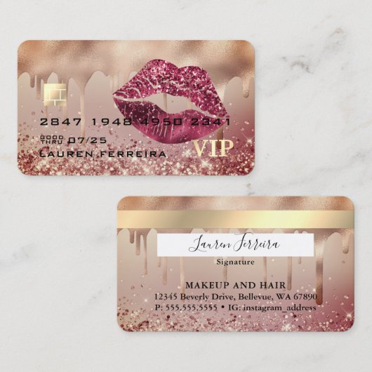 Carte de visite de style carte de crédit (Devant / Derrière)