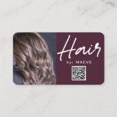 Carte de visite de style cheveux moderne avec code (Devant)