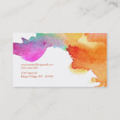 Carte de visite de style d'aquarelle artiste (Dos)