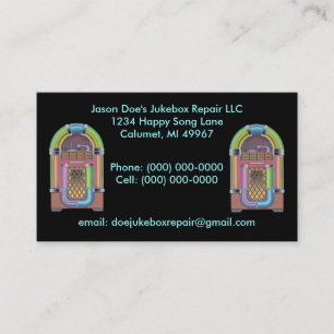 Carte de visite de style de ~ de juke-box de